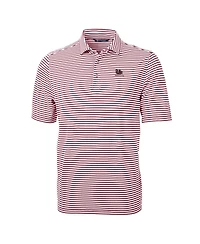 Cutter & Buck Men's Garnet South Carolina Gamecocks Vault DryTec Virtue Eco Pique Stripe Polo