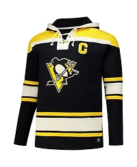 47 Brand Men's Sidney Crosby Black Pittsburgh Penguins Big Tall Lace-Up Pullover Hoodie