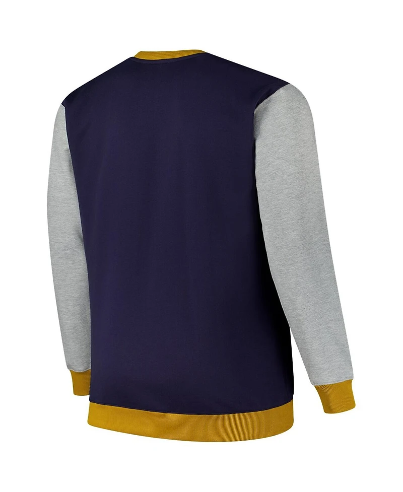 Fanatics Men's Navy Notre Dame Fighting Irish Contrast Sleeve Large Chest Big Tall Pullover Sweatshirt