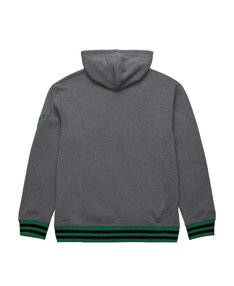 Mitchell & Ness Men's Heather Gray Philadelphia Eagles Vintage Logo Snow Washed Fleece Pullover Hoodie