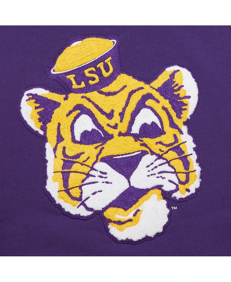 Mitchell & Ness Men's Purple Lsu Tigers Chainstitch Fleece Pullover Hoodie