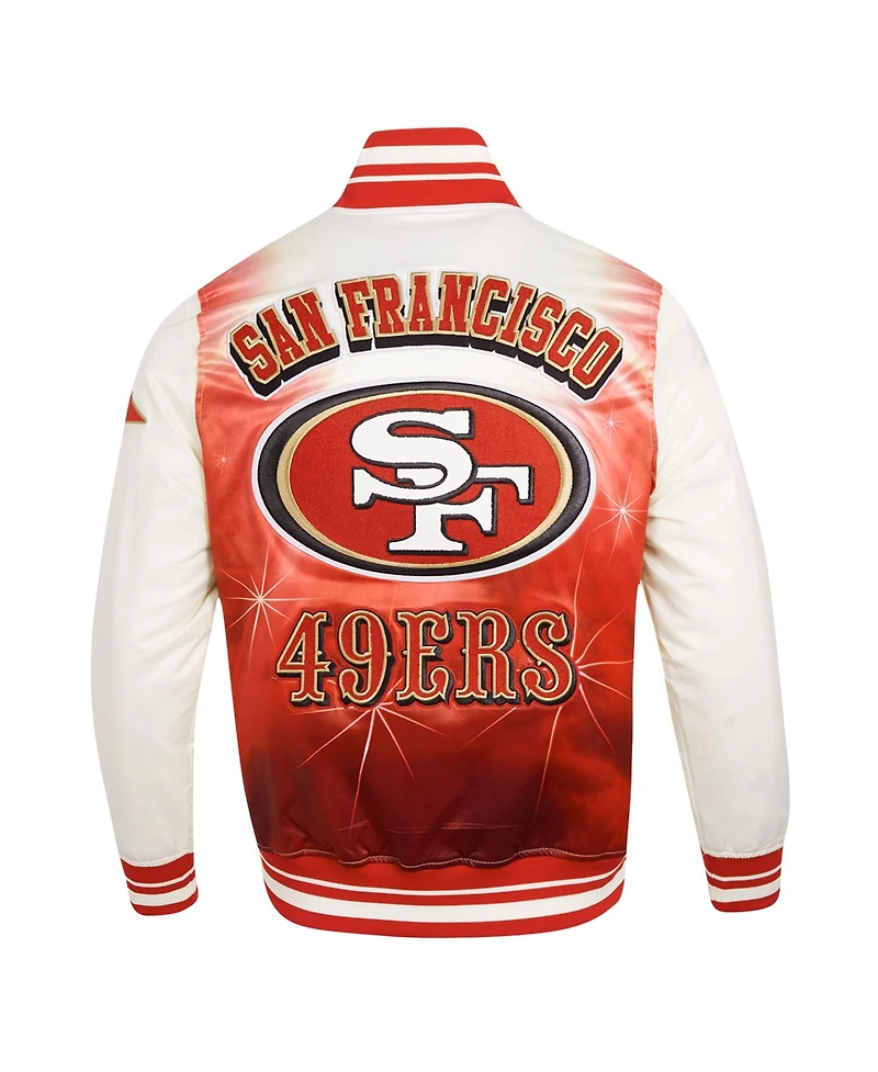 Pro Standard Men's Cream/Scarlet San Francisco 49ers Sublimated Satin Full-Snap Jacket