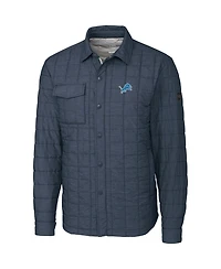 Cutter & Buck Men's Charcoal Detroit Lions Big Tall Rainier Shirt Jacket