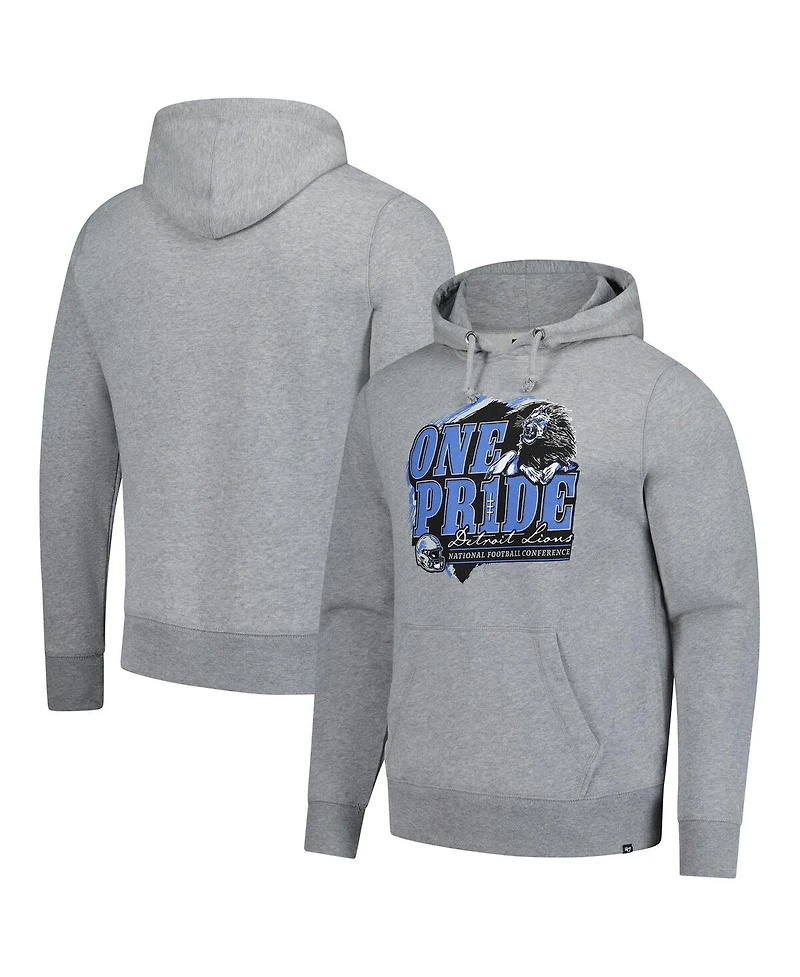 '47 Brand Men's Gray Detroit Lions Regional Headline Pullover Hoodie