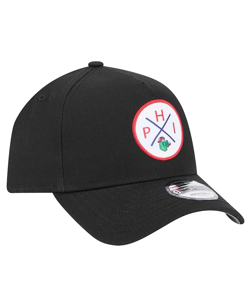 New Era Men's Black Philadelphia Phillies 9FORTY A-Frame Adjustable Hat