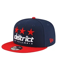 New Era Men's Navy/Red Washington Wizards Jersey Hook Statement Edition 9FIFTY Snapback Hat