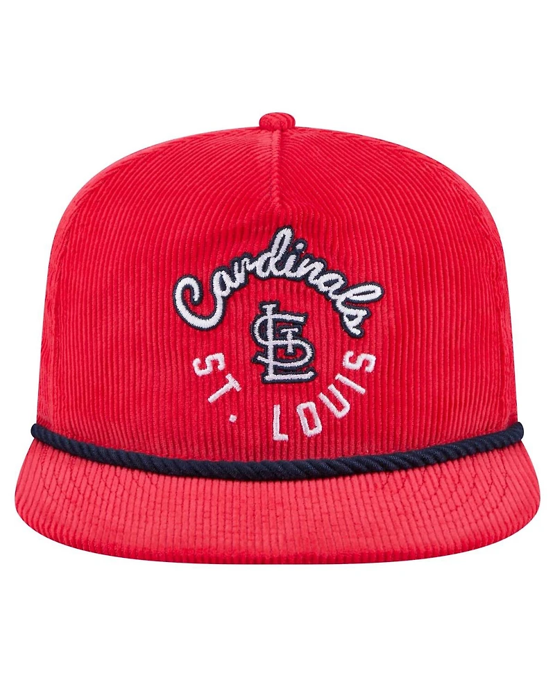 New Era Men's Red St. Louis Cardinals Full Circle Corduroy Golfer Adjustable Hat