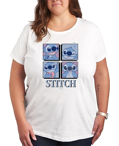 Hybrid Apparel Trendy Plus Lilo and Stitch Core Graphic Crew Neck T-Shirt