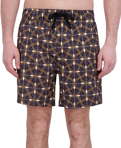 Robert Graham Men's Drew Floral Print Drawstring 7" Swim Trunks