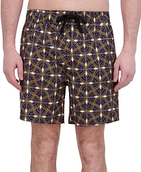 Robert Graham Men's Drew Floral Print Drawstring 7" Swim Trunks