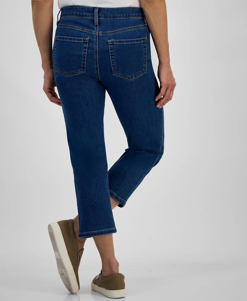 Style & Co Petite High-Rise Cropped Straight-Leg Jeans, Exclusively at Macy's