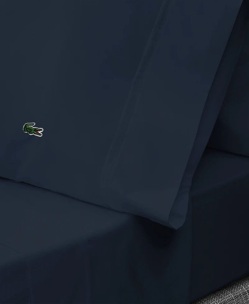 Lacoste Home Solid Cotton Percale Sheet Set
