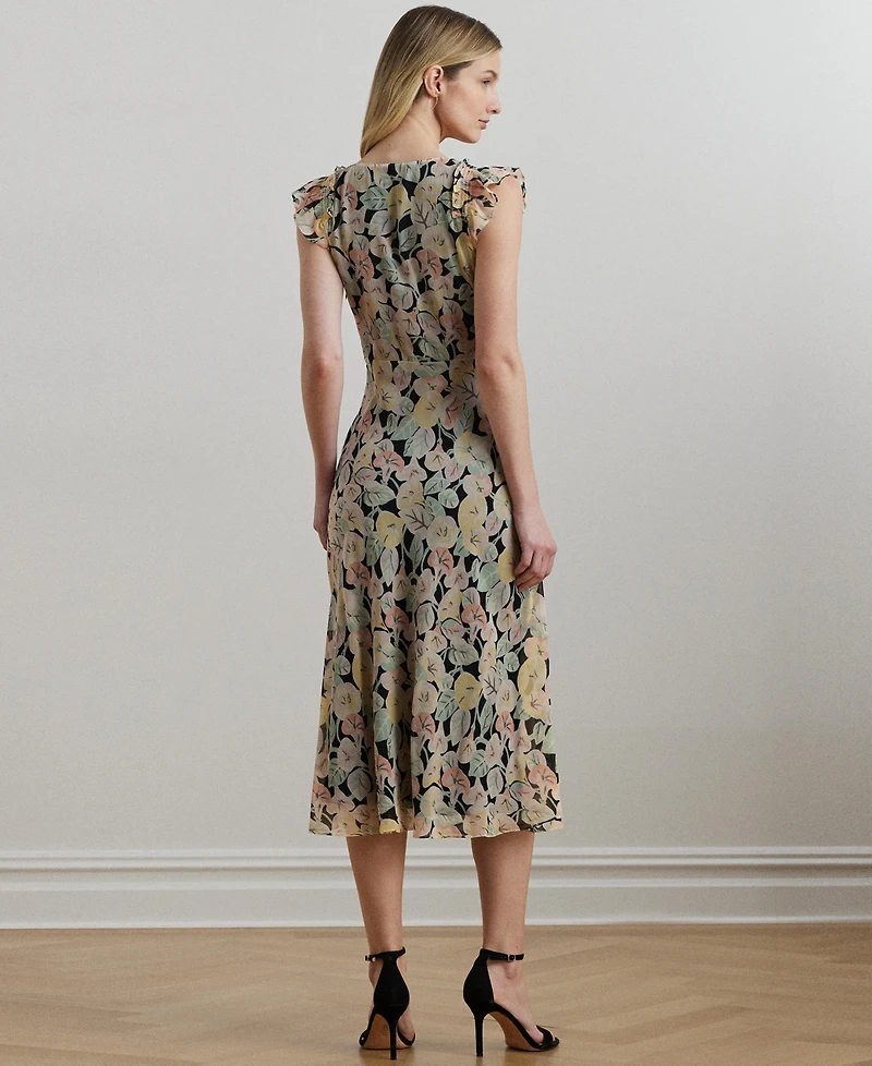 Lauren Ralph Lauren Women's Floral Georgette Flutter-Sleeve Dress