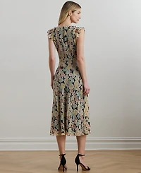 Lauren Ralph Lauren Women's Floral Georgette Flutter-Sleeve Dress