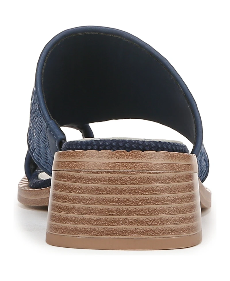 Franco Sarto Women's Sia Toe Loop Block Heel Slide Dress Sandals