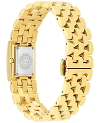 Versace Women's Swiss Reveal Square Gold Ion Plated Bracelet Watch 18x25mm