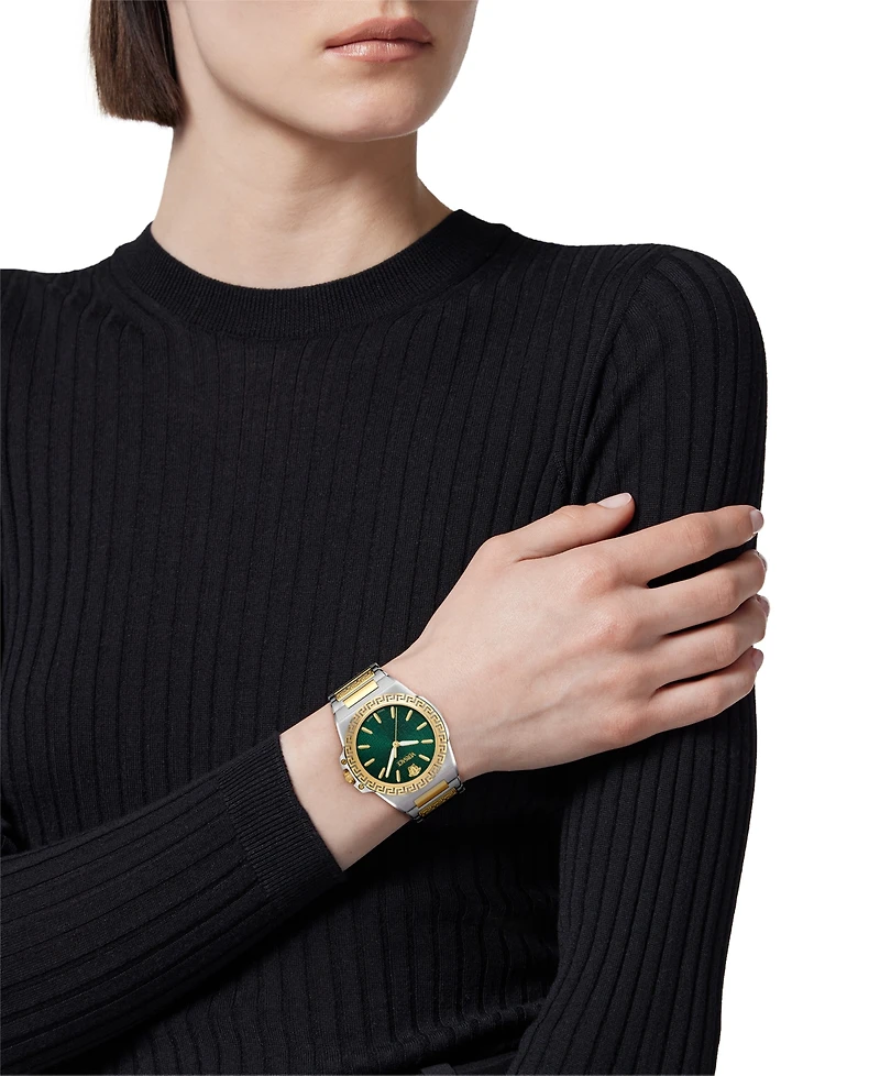 Versace Women's Swiss Greca Reaction Two-Tone Stainless Steel Bracelet Watch 38mm