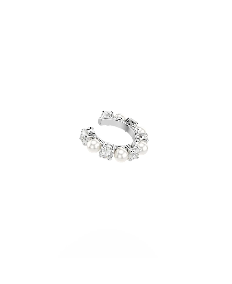 Swarovski Matrix White Rhodium Plated Round Cut Ear Cuff Sets