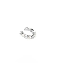 Swarovski Matrix White Rhodium Plated Round Cut Ear Cuff Sets