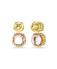 Swarovski Chroma Gold-Tone Plated Cushion Cut Drop Earrings