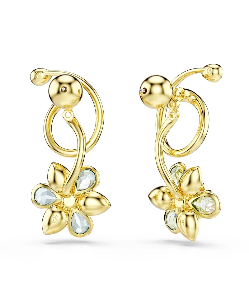 Swarovski Idyllia Gold-Tone Plated Asymmetrical Design Drop Earrings