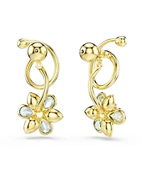 Swarovski Idyllia Gold-Tone Plated Asymmetrical Design Drop Earrings