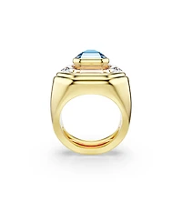 Swarovski Chroma Gold-Tone Plated Cocktail Ring
