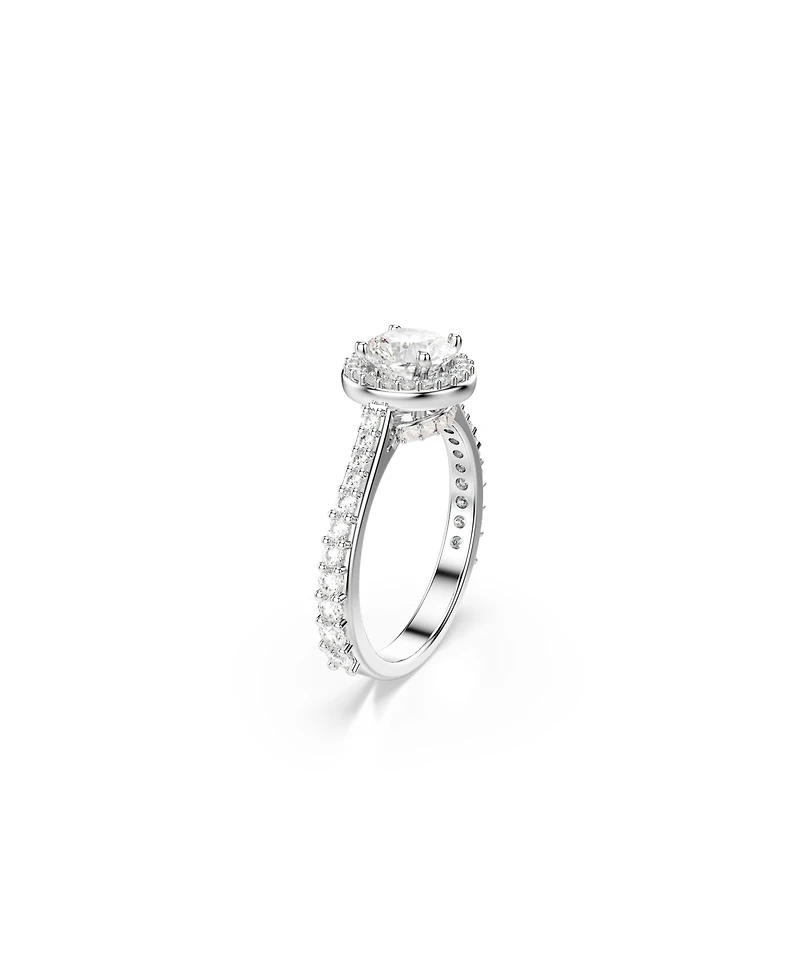 Swarovski Una Angelic Rhodium Plated Round Cut Ring