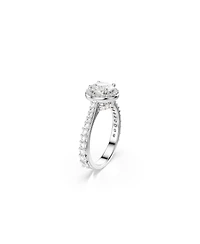 Swarovski Una Angelic Rhodium Plated Round Cut Ring