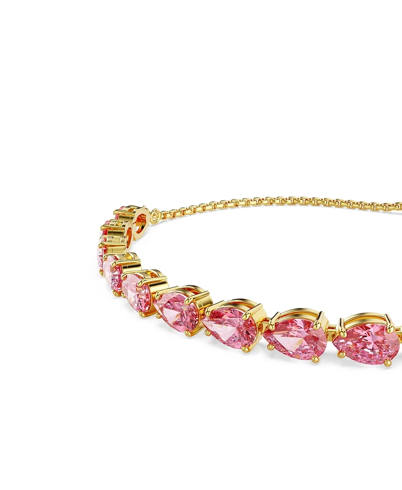 Swarovski Matrix Pear Cut Pink Gold-Tone Plated Bracelet