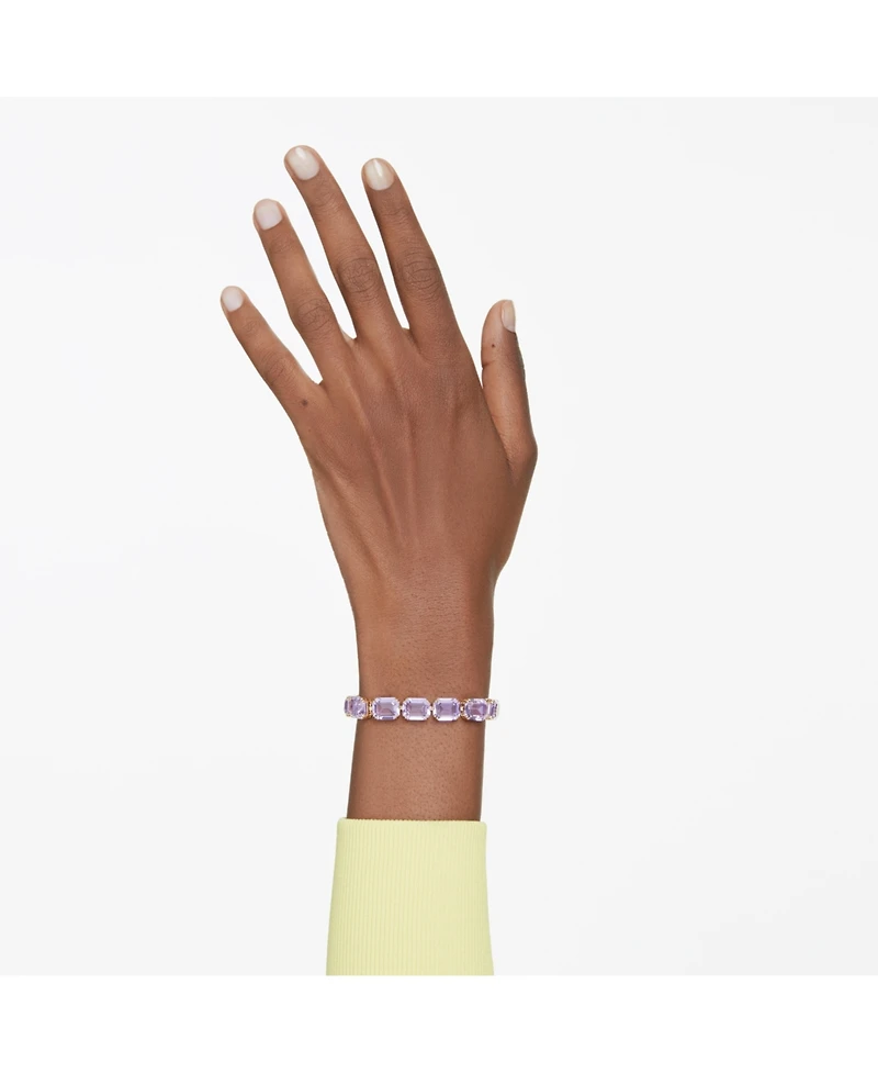 Swarovski Millenia Octagon Cut Purple Gold-Tone Plated Tennis Bracelet
