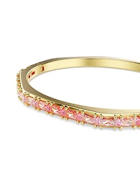 Swarovski Matrix Baguette Cut Pink Gold-Tone Plated Bangle Bracelet
