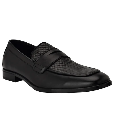 Guess Men's Hacon Woven Texture Square Toe Dress Loafers