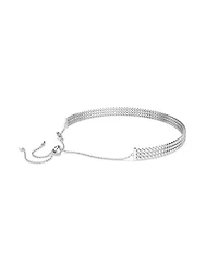 Swarovski Matrix Choker Round Cut White Rhodium Plated Tennis Necklace