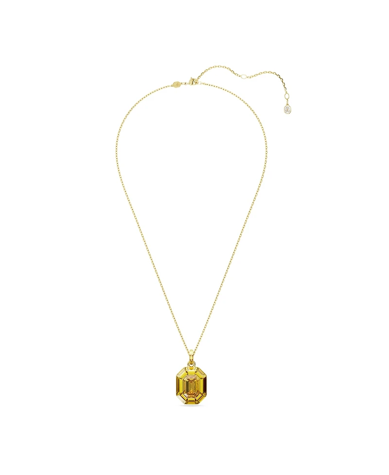 Swarovski Lucent Octagon shaped Yellow Gold-Tone Plated Pendant Necklace