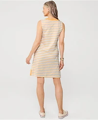 Lands' End Women's Cotton Jersey Notch Neck Dress