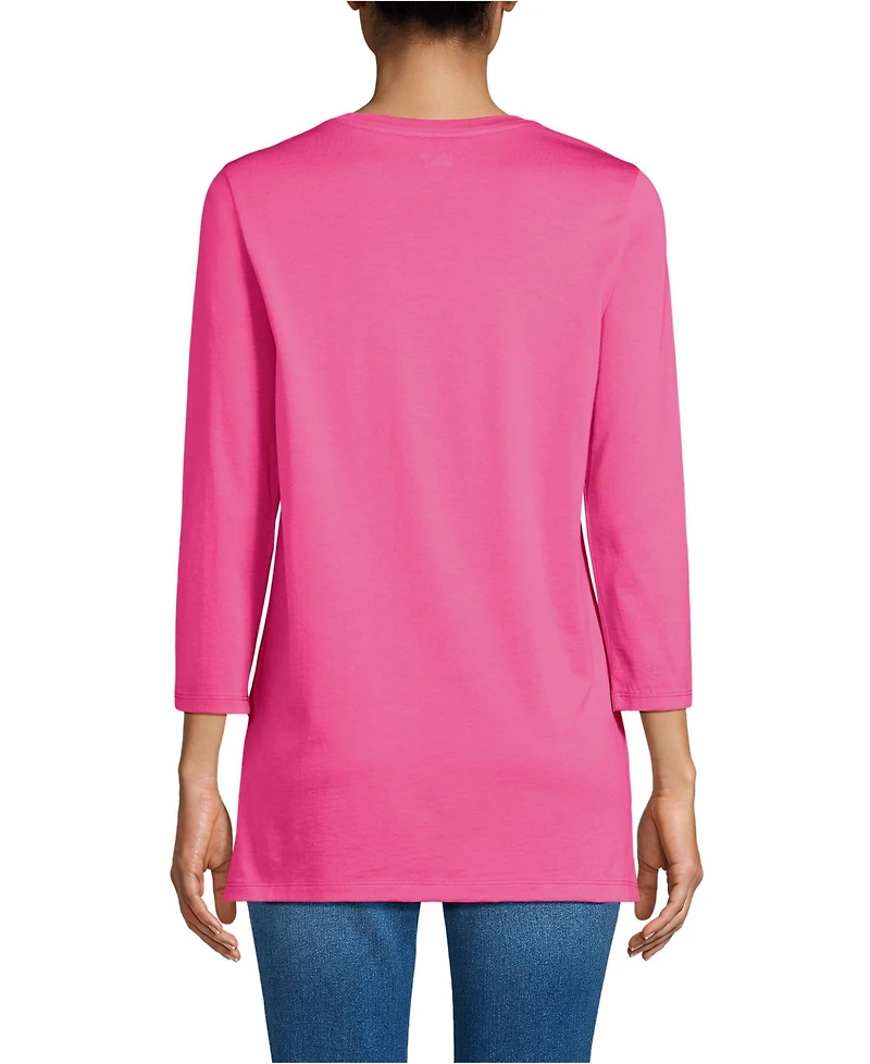 Lands' End Women's Tall 3/4 Sleeve Cotton Supima Tunic