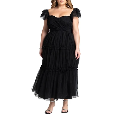 Eloquii Women's Fluttery Tiered Dress