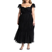 Eloquii Women's Fluttery Tiered Dress