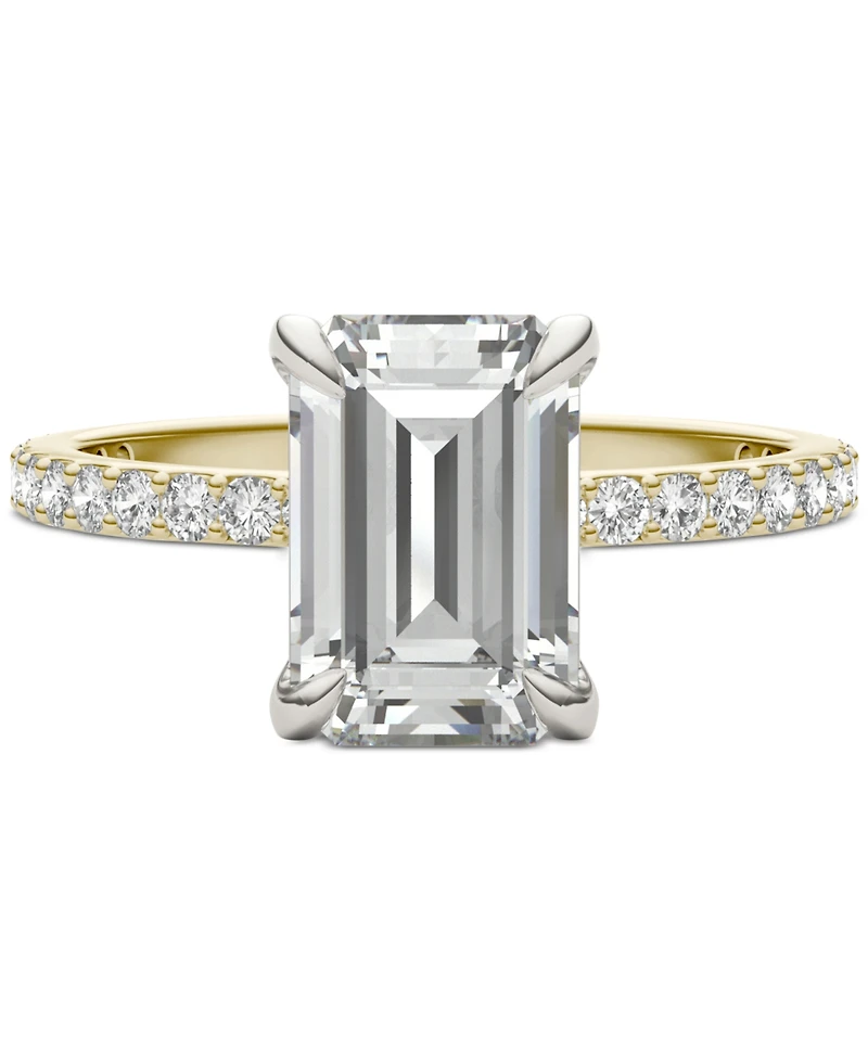 Charles & Colvard Moissanite Classic Basket Solitaire Engagement Ring (3 ct. t.w.) in Two-Tone 14k Gold