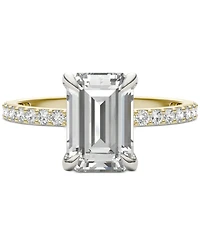 Charles & Colvard Moissanite Classic Basket Solitaire Engagement Ring (3 ct. t.w.) in Two-Tone 14k Gold