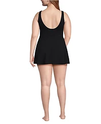 Lands' End Women's Side Tie Mini Swim Dress Swimsuit