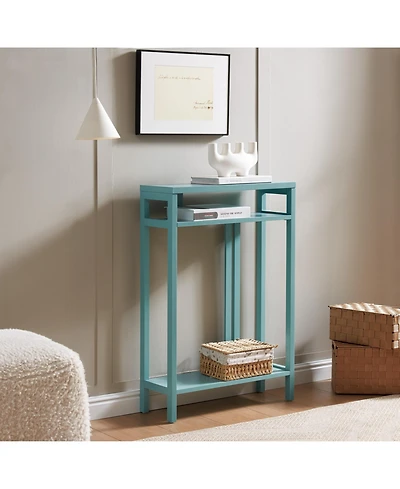 Kings Brand Furniture Bisbee Wood Console Table with 2 Open Storage Shelves, Narrow & Minimalist Sofa Table, Entryway Perfect for Hallway, Behin