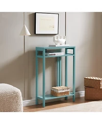 Kings Brand Furniture Bisbee Wood Console Table with 2 Open Storage Shelves, Narrow & Minimalist Sofa Table, Entryway Perfect for Hallway, Behin