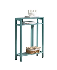 Kings Brand Furniture Bisbee Wood Console Table with 2 Open Storage Shelves, Narrow & Minimalist Sofa Table, Entryway Perfect for Hallway, Behin