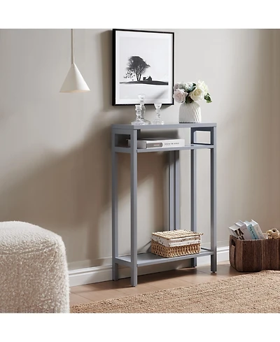 Kings Brand Furniture Bisbee Wood Console Table with 2 Open Storage Shelves, Narrow & Minimalist Sofa Table, Entryway Perfect for Hallway, Behin