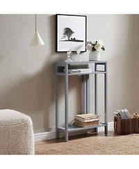 Kings Brand Furniture Bisbee Wood Console Table with 2 Open Storage Shelves, Narrow & Minimalist Sofa Table, Entryway Perfect for Hallway, Behin