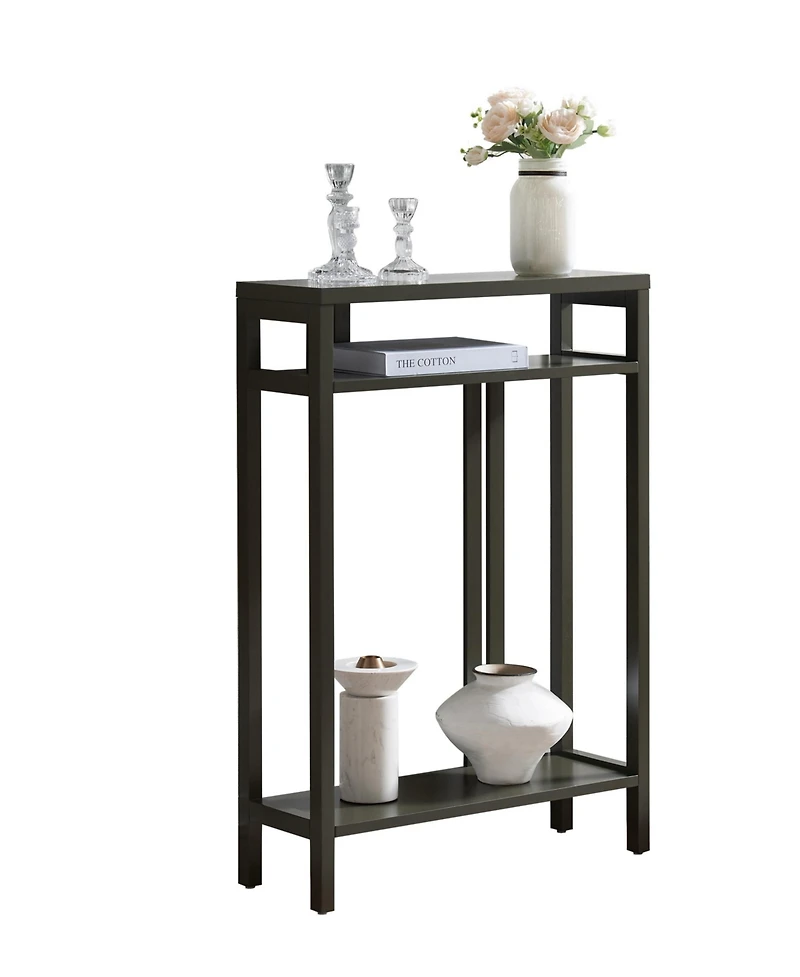 Kings Brand Furniture Bisbee Wood Console Table with 2 Open Storage Shelves, Narrow & Minimalist Sofa Table, Entryway Perfect for Hallway, Behin