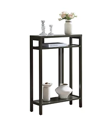 Kings Brand Furniture Bisbee Wood Console Table with 2 Open Storage Shelves, Narrow & Minimalist Sofa Table, Entryway Perfect for Hallway, Behin