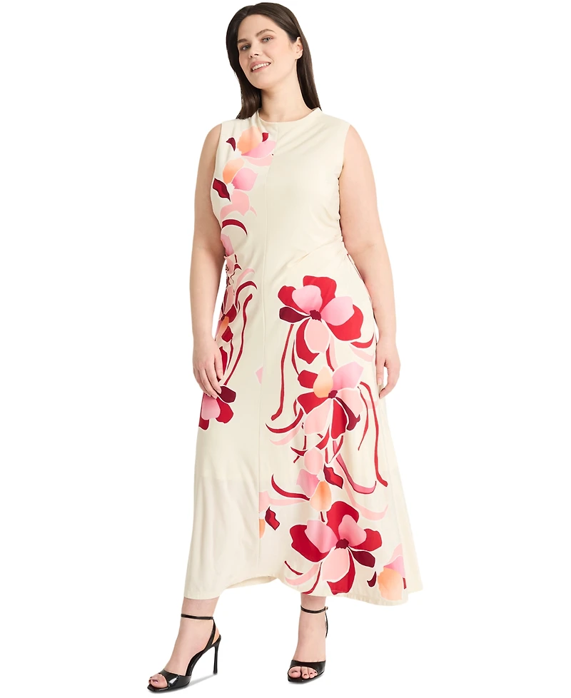 Maggy London Plus Size Floral-Print Maxi Dress